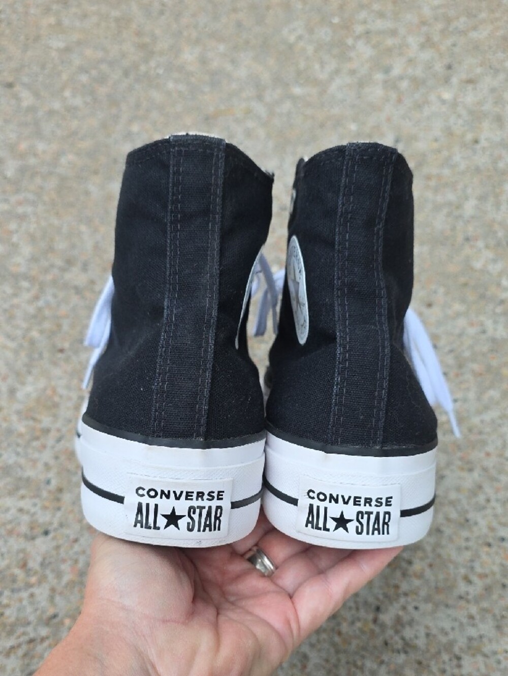 Converse All Star Black Lift Platform High Top Canvas Sneakers Size 9.5 - Picture 9 of 11